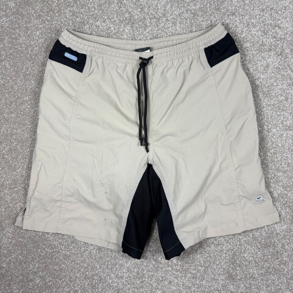 Nike ACG Vintage Dri-FIT Padded Biking Shorts Tan Black Mens Large 8in Inseam